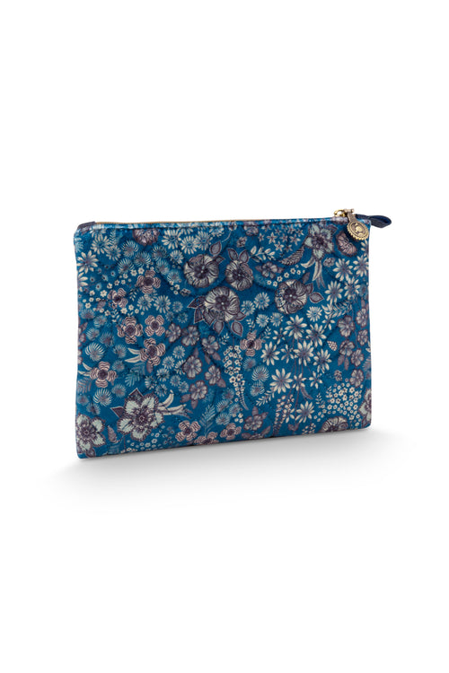 Pip Studio - Charly Make-up Tasje Dames - Daisy Dreams - Blauw - 24x1x15.5cm - vtwonen shop