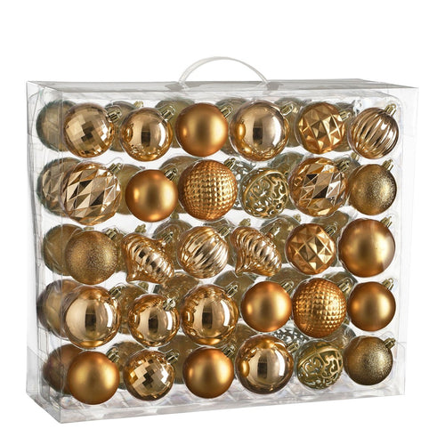 House of Seasons Kerstballen Set - 60 Stuks - Ø7 cm - Onbreekbaar - Koper