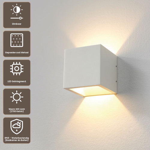 Artdelight Wandlamp Cube - Wit