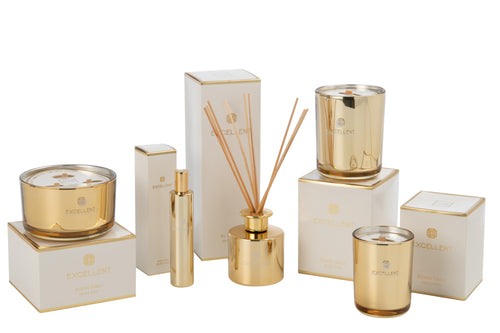 J-Line huisparfum Excellent - Golden Honey - glas - goud - vtwonen shop