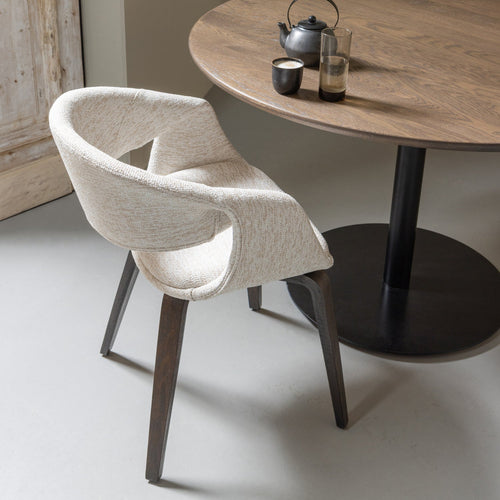 WOOOD eetkamerstoelen Yossi Houten Bruine Poot - Naturel - Set van 6 - vtwonen shop