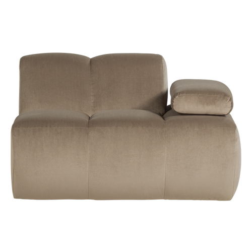 WOOOD 1-zits bank arm rechts Mojo - Velvet - Khaki - 74x124x97