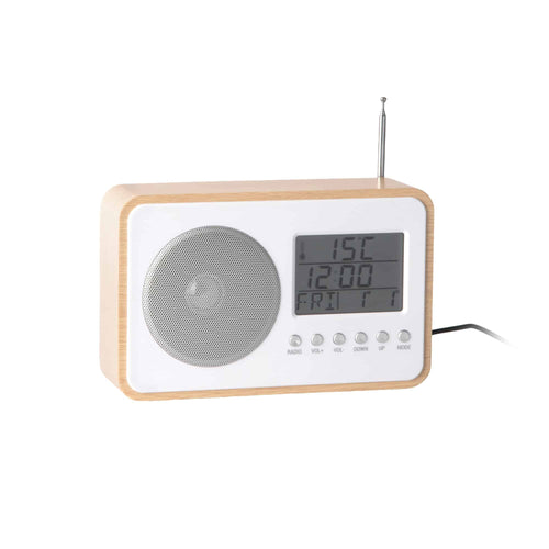 Karlsson wekker FM Radio - bruin - 19.2x19.2x12.5cm