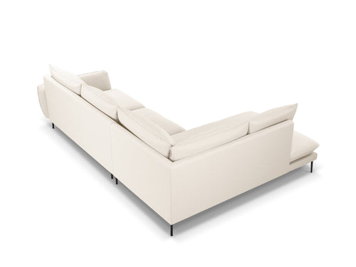 Cosmopolitan Design linker hoekbank Vienna 6-zits, boucle, beige - 185x275x95cm