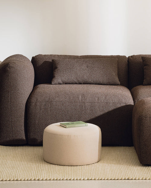 noo.ma Folk Pouf Low - Baby Blue Wool