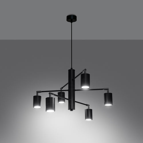 Sollux Lighting Kroonluchter LEMMI 6 zwart - 77x77x125cm