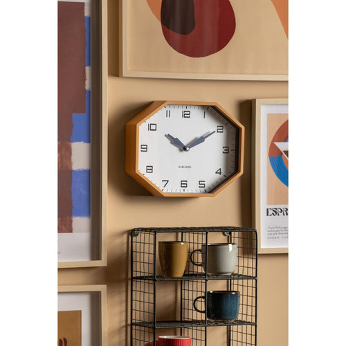 Karlsson wandklok Modern Factory Octagon - geel - Ø32cm - vtwonen shop