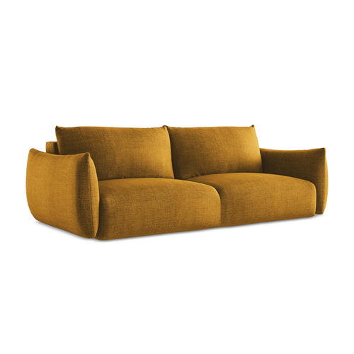 LaMiaSofa 3-zits slaapbank Savona - textuurstof - mosterd - 230x105x90