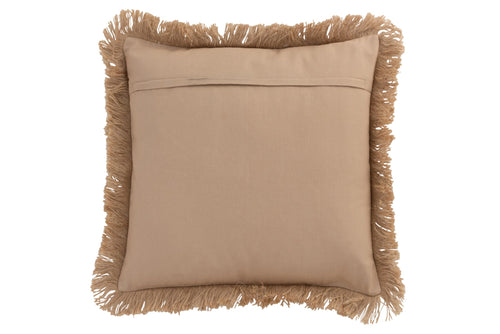J-Line kussen Bloem Abstract - jute - naturel/beige
