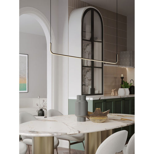 Nova Luce STRITA Hanglamp voor aan het plafond, model Bar, zandkleurig zwart, LED, 20W, 1062lm, 3200K
