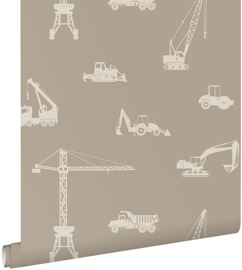 ESTAhome behang voertuigen taupe - 53 cm x 10.05 m - 139970 - vtwonen shop