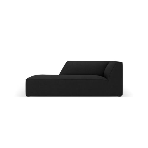 Cosmopolitan Design - Linker meridiaan Siena structurele stof zwart - 181x93x69cm