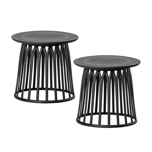 WOOOD bijzettafels buiten Boy - Kunststof - Zwart - 45x50x50 - Set van 2