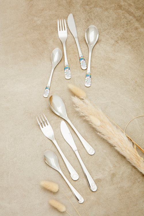 Zilverstad - Kindercouvert Unicorn - 4 delig - RVS