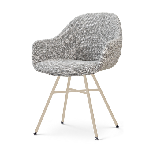 Nolon Noa-Mae eetkamerstoel grijs blend - beige onderstel