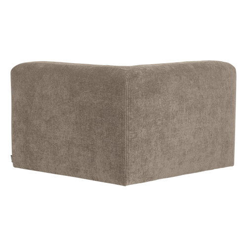 WOOOD hoekelement recht Mojo Base - Ribstof - Donkerzand - 74x105x105