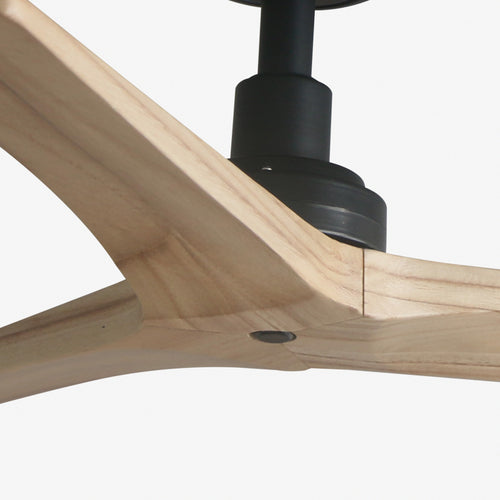 Faro Klim Kleine plafondventilator met 3 bladen, matzwart, grenen E27, Tuya Smart System