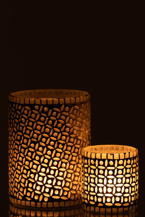 J-Line windlicht Patroon - glas - grijs - vtwonen shop