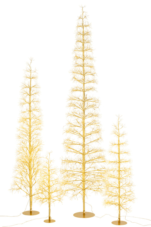 J-Line decoratie Boom - warm witte - ijzer - goud - extra large - LED lichtjes - vtwonen shop