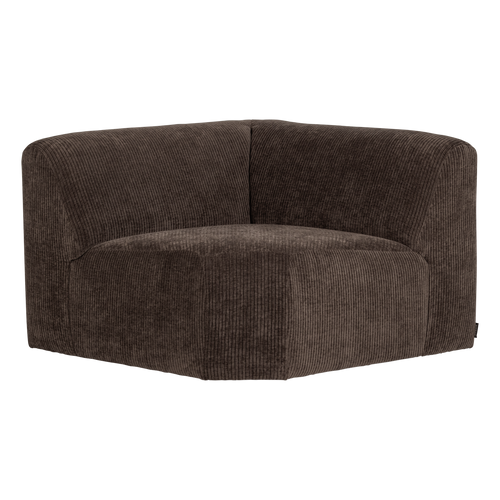 WOOOD hoekelement recht Mojo Base - Ribstof - Bruin - 74x105x105