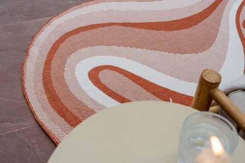Interieur05 Organisch gevormd buitenkleed Loop Stone Roest - 200 x 290 cm