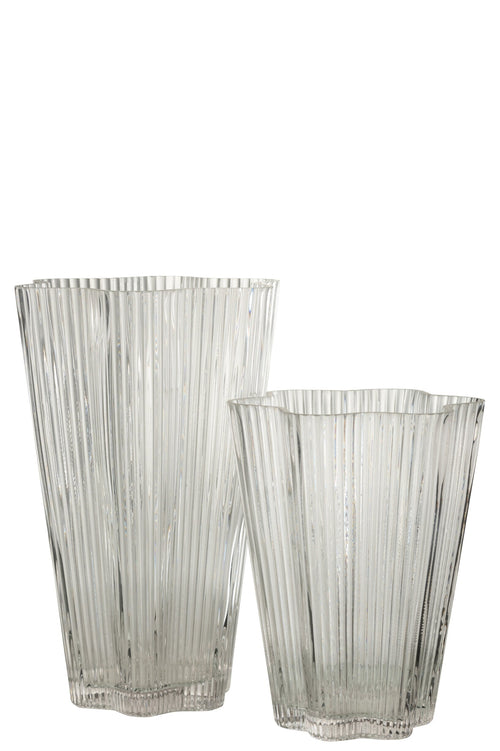 J-Line vaas Clara - glas - transparant - large