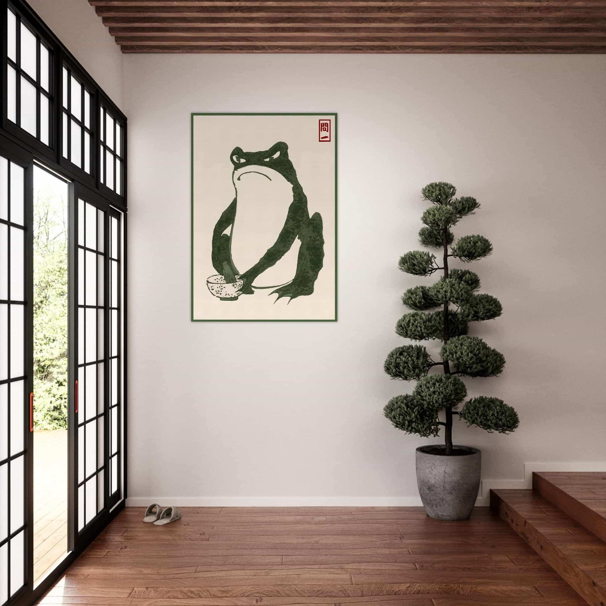 Artfulprints Poster Matsumoto Hoji - Frog I - 50x70 cm - Groen