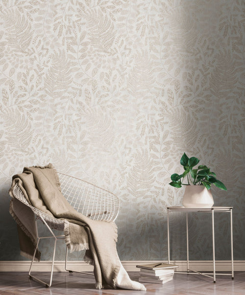 A.S. Création behang bloemen crème, goud en beige - 53 cm x 10.05 m - AS-388302 - vtwonen shop