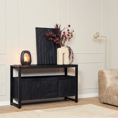 StarFurn Dressoir Boaz - Rechthoek Zwart Hout - 135x45x80cm