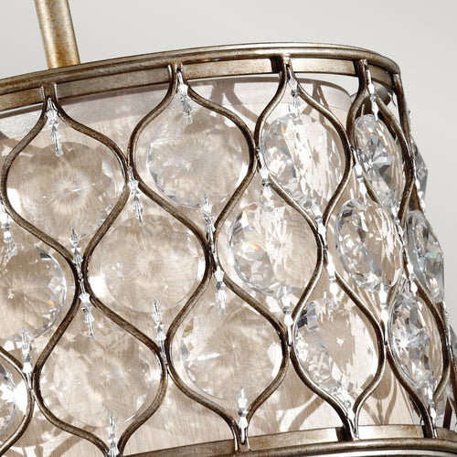 Elstead Lucia - 1-lichts plafondlamp cilindrisch gepolijst zilver, E27