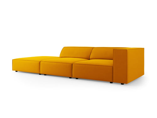 Cosmopolitan Design linker bank Arendal 4-zits, flueel, geel - 102x262x70cm