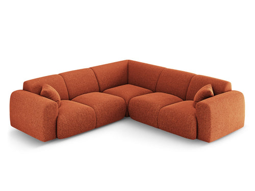 Cosmopolitan Design Symmetrische hoekbank Nolio 5-zits, chenille terracotta - 252x252x72cm