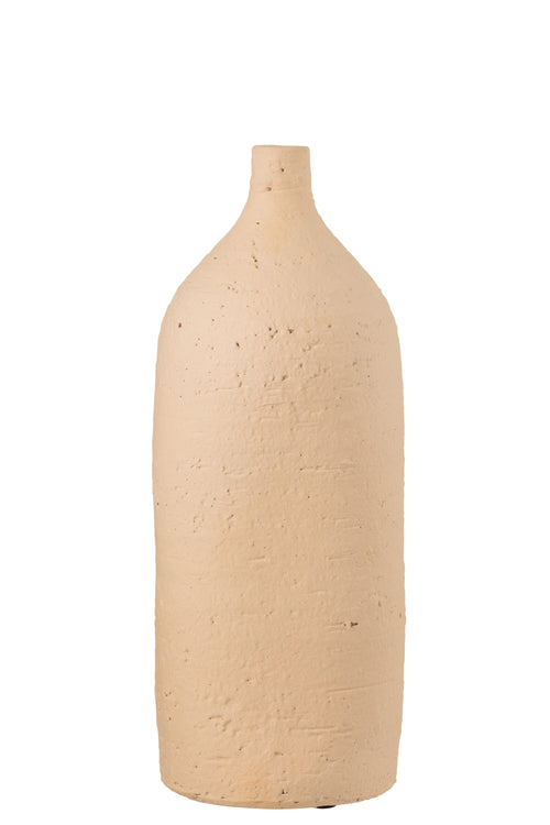 J-Line vaas Enya Fles - keramiek - beige - large - 40 cm hoog