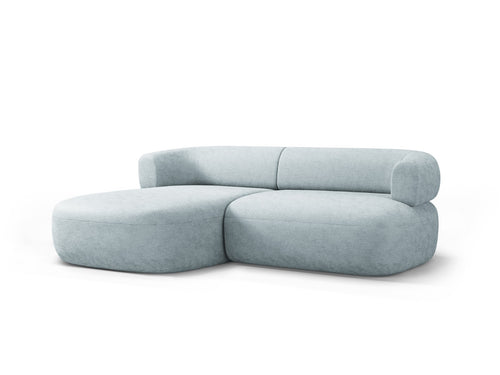 Micadoni - Linker hoekbank "Jenny" 5 zitplaatsen, chenille lichtblauw - 145x200x73cm