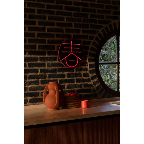 Dutchbone Sya Spring Neon Wandlamp - Oranje - vtwonen shop