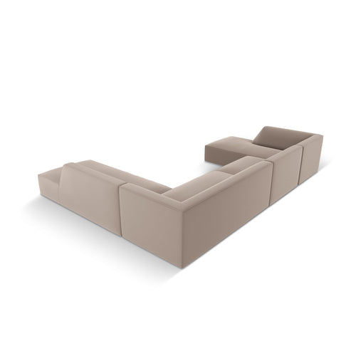 Cosmopolitan Design - Modulaire panoramische hoekbank rechts Siena 7-zits, imitatieleer lichtbruin - 273x366x69cm
