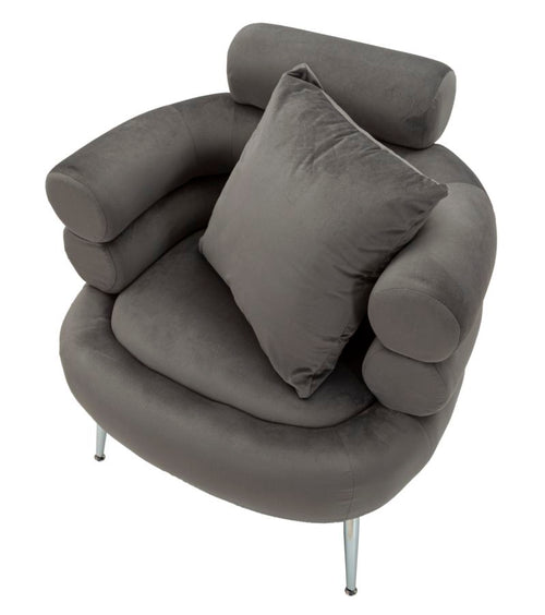 Mauro Ferretti fauteuil - 78x68x85 cm - grijs/zilver