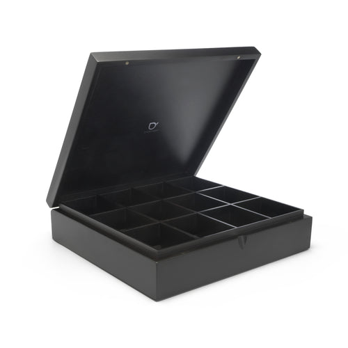 Bredemeijer - Theedoos 12 vaks gesloten bamboe zwart - vtwonen shop