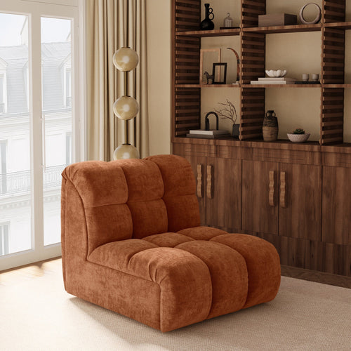 Premium Interiors - Bank SEVEN - gewaafd fluweel terracotta 243cm