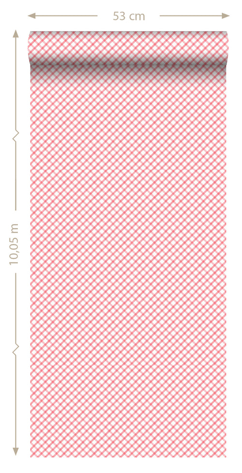 ESTAhome behang ruiten rood - 53 cm x 10.05 m - 115715