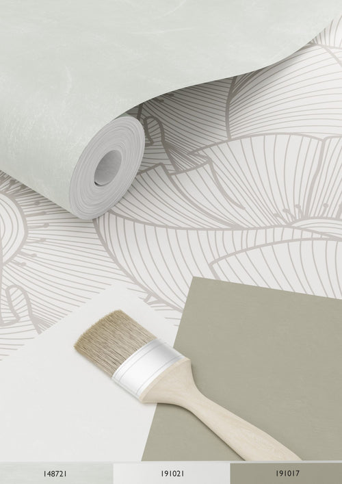 ESTAhome behang klaprozen grijs en wit - 53 cm x 10.05 m - 139704 - vtwonen shop