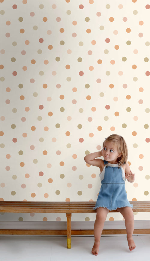ESTAhome behang stip beige en meerkleurig - 50 x 900 cm - 131626