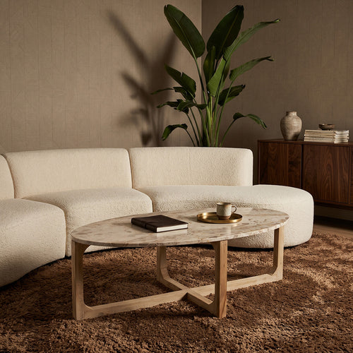 Marmeren salontafel Créme - 120x60x38 cm