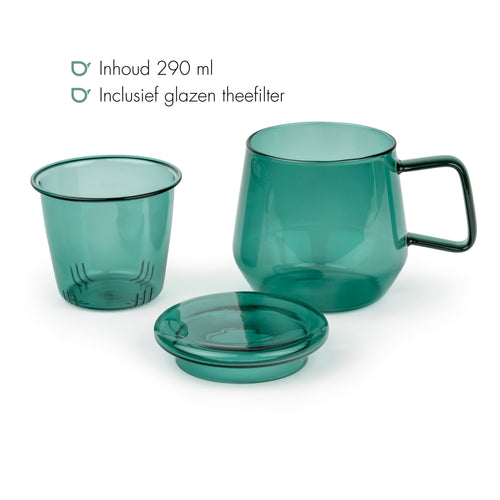 Bredemeijer -Tea for one Livorno glas jadegroen 290ml - vtwonen shop