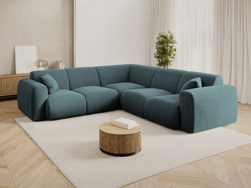 Cosmopolitan Design Symmetrische hoekbank Nolio 5-zits, chenille olie - 252x252x72cm