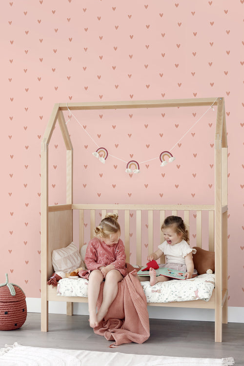 ESTAhome behang hartjes roze - 53 cm x 10.05 m - 139770