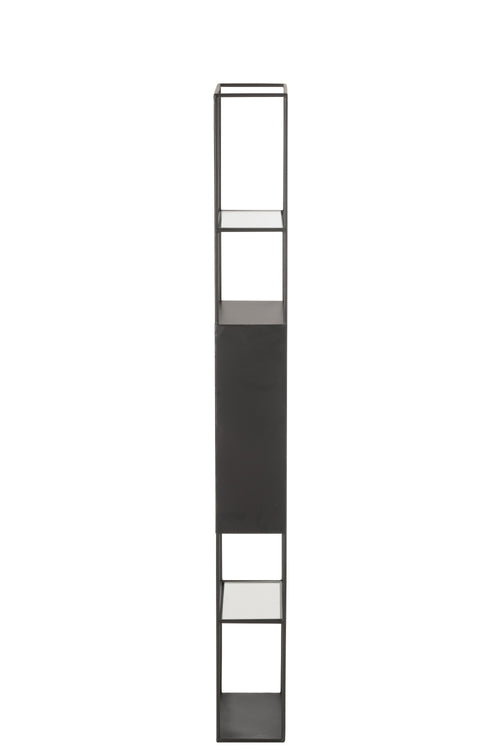 J-Line rek Ricard - metaal/glas - zwart - vtwonen shop