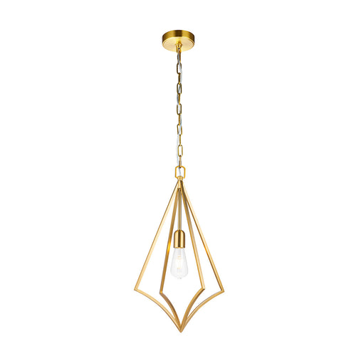 Elstead Feiss Nico Hanglamp met draadframe, gepolijst messing