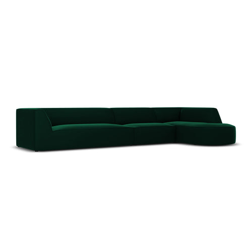 Cosmopolitan Design - Modulaire hoekbank rechts Siena 5-zits, flueel flessengroen - 180x366x69cm