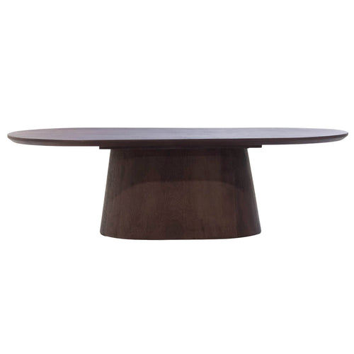 Giga Meubel Salontafel Stijn - Deens Ovaal Donkerbruin Hout - 100x60x35cm